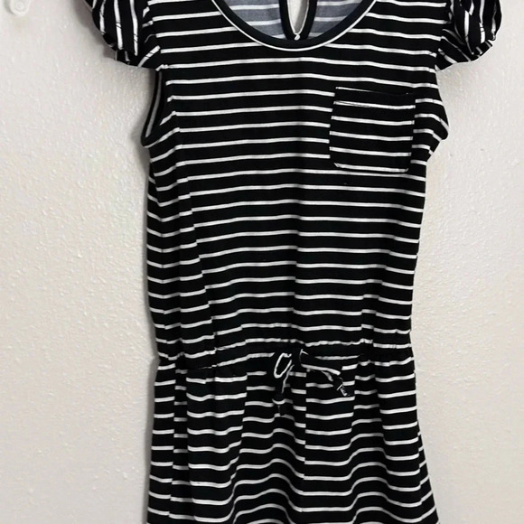 Girls Kids Btween Stripe Black Romper Size 6x - Picture 2 of 11